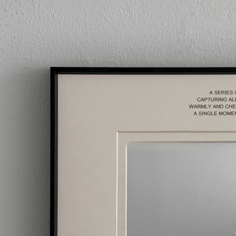 Japandi Black Framed Wall Mirror with Photo Mat Border