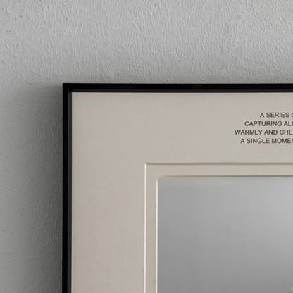 Japandi Black Framed Wall Mirror with Photo Mat Border