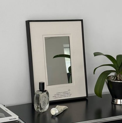 Japandi Black Framed Wall Mirror with Photo Mat Border