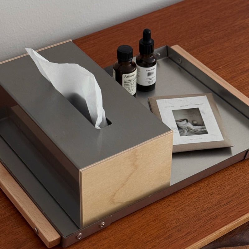 Brushed Steel Birch Tissue Box