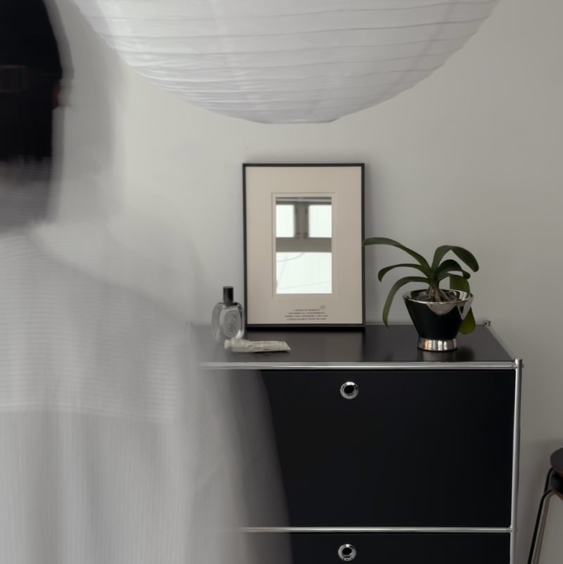 Japandi Black Framed Wall Mirror with Photo Mat Border
