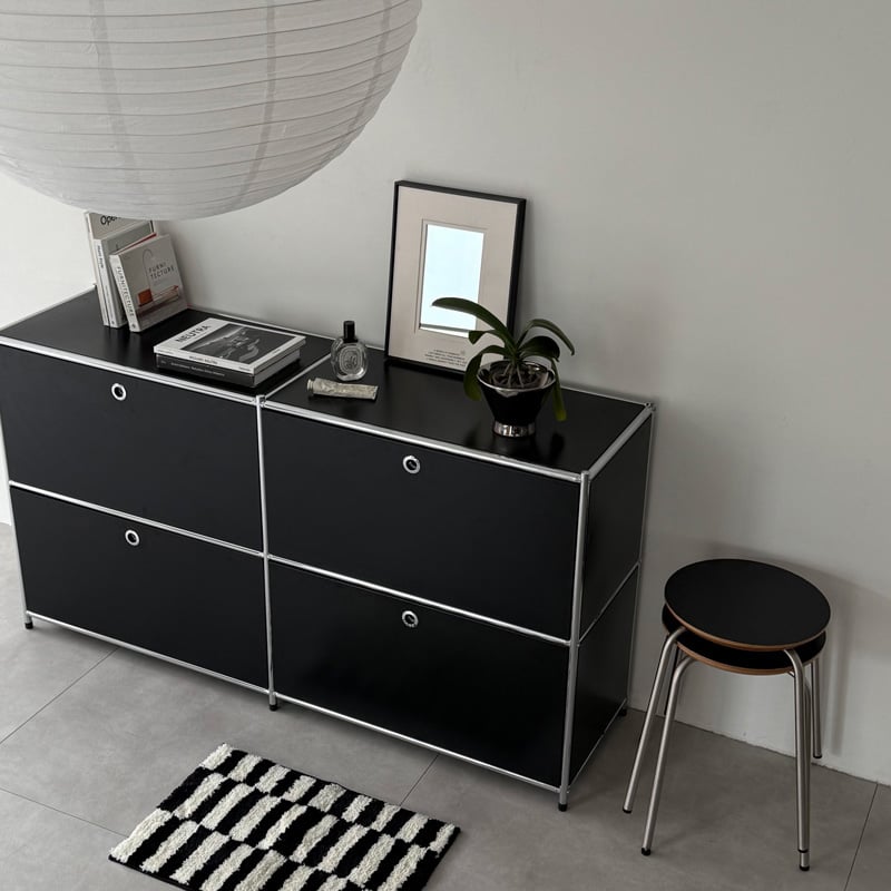 Japandi Black Framed Wall Mirror with Photo Mat Border