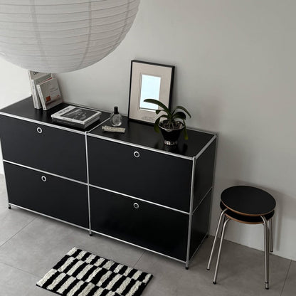 Japandi Black Framed Wall Mirror with Photo Mat Border