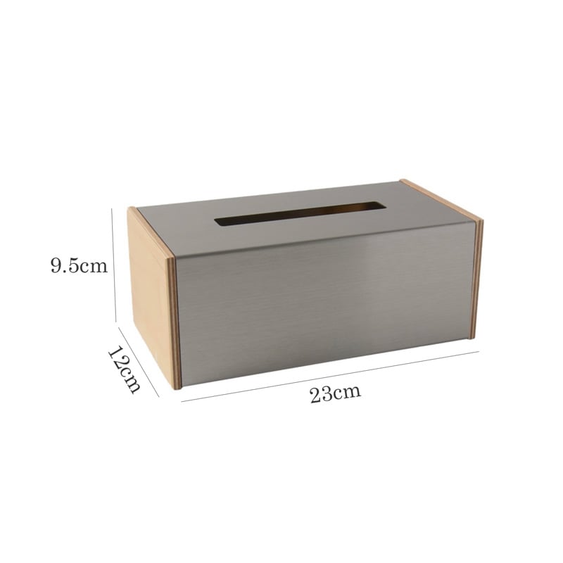 Brushed Steel Birch Tissue Box