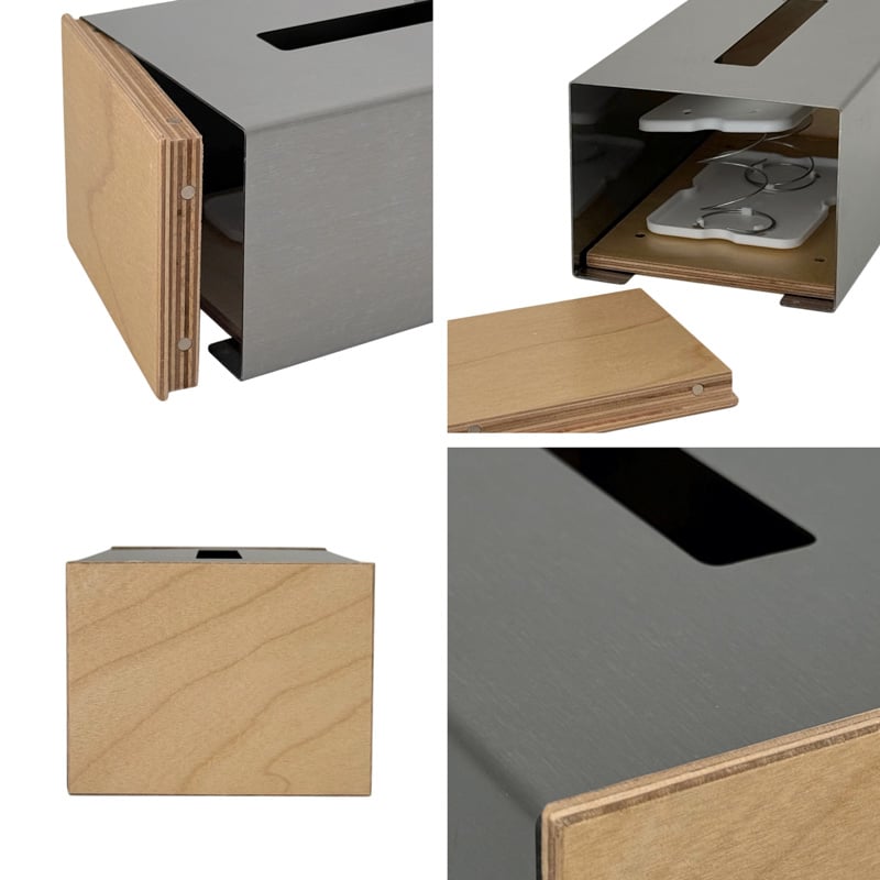 Brushed Steel Birch Tissue Box