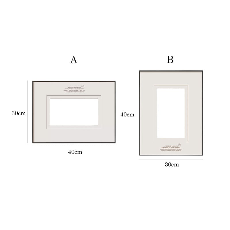 Japandi Black Framed Wall Mirror with Photo Mat Border