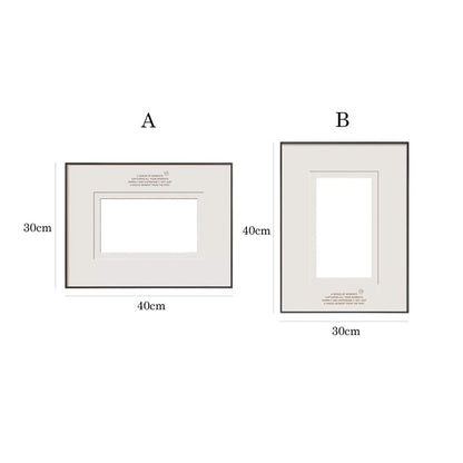 Japandi Black Framed Wall Mirror with Photo Mat Border