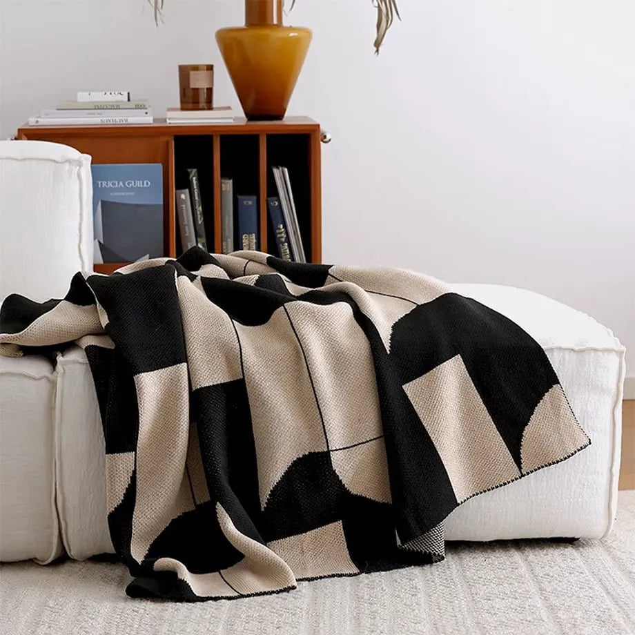 Modern Geometric Flannel Fleece Throw Blanket