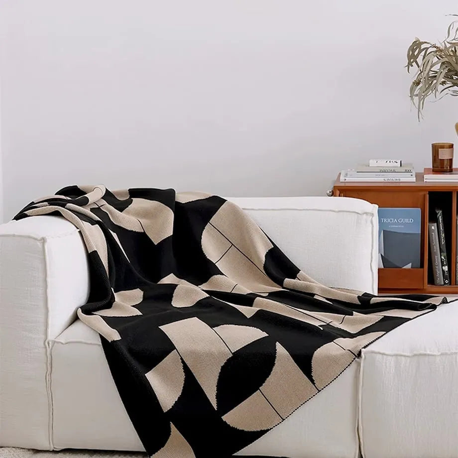 Modern Geometric Flannel Fleece Throw Blanket