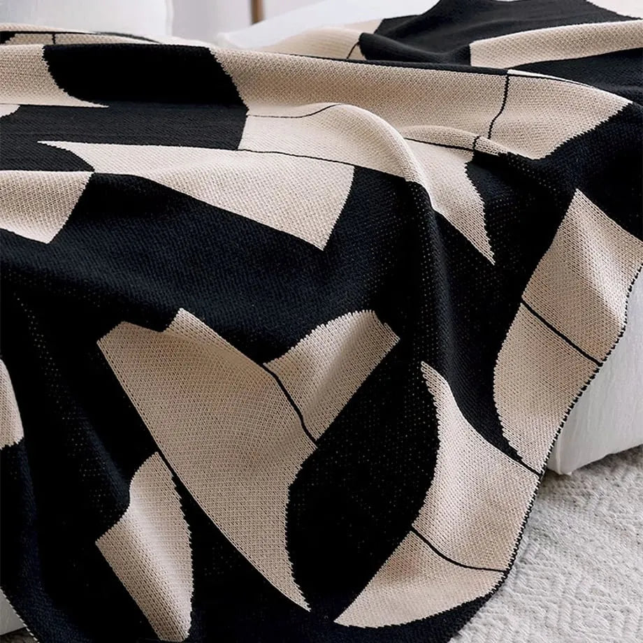 Modern Geometric Flannel Fleece Throw Blanket