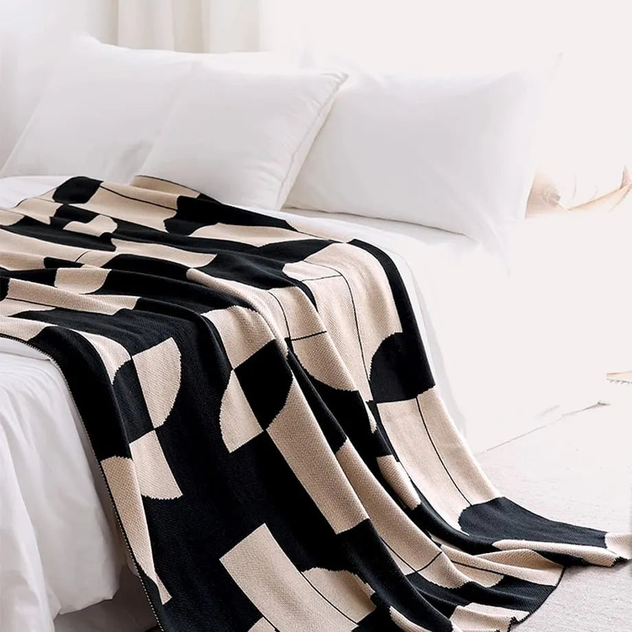 Modern Geometric Flannel Fleece Throw Blanket