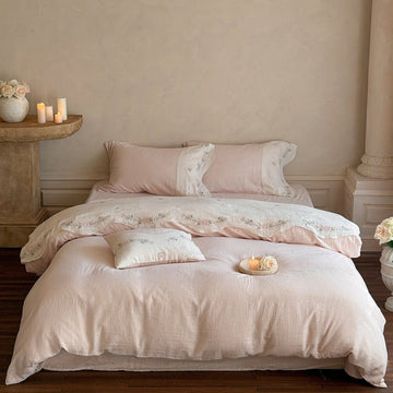 Floral Border Cotton Bedding Set