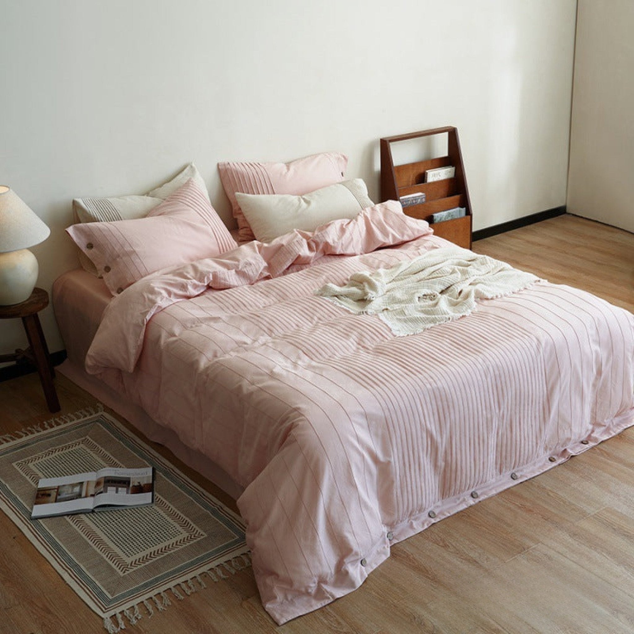 Prescott Pintuck Washed Cotton Bedding Set - room scene