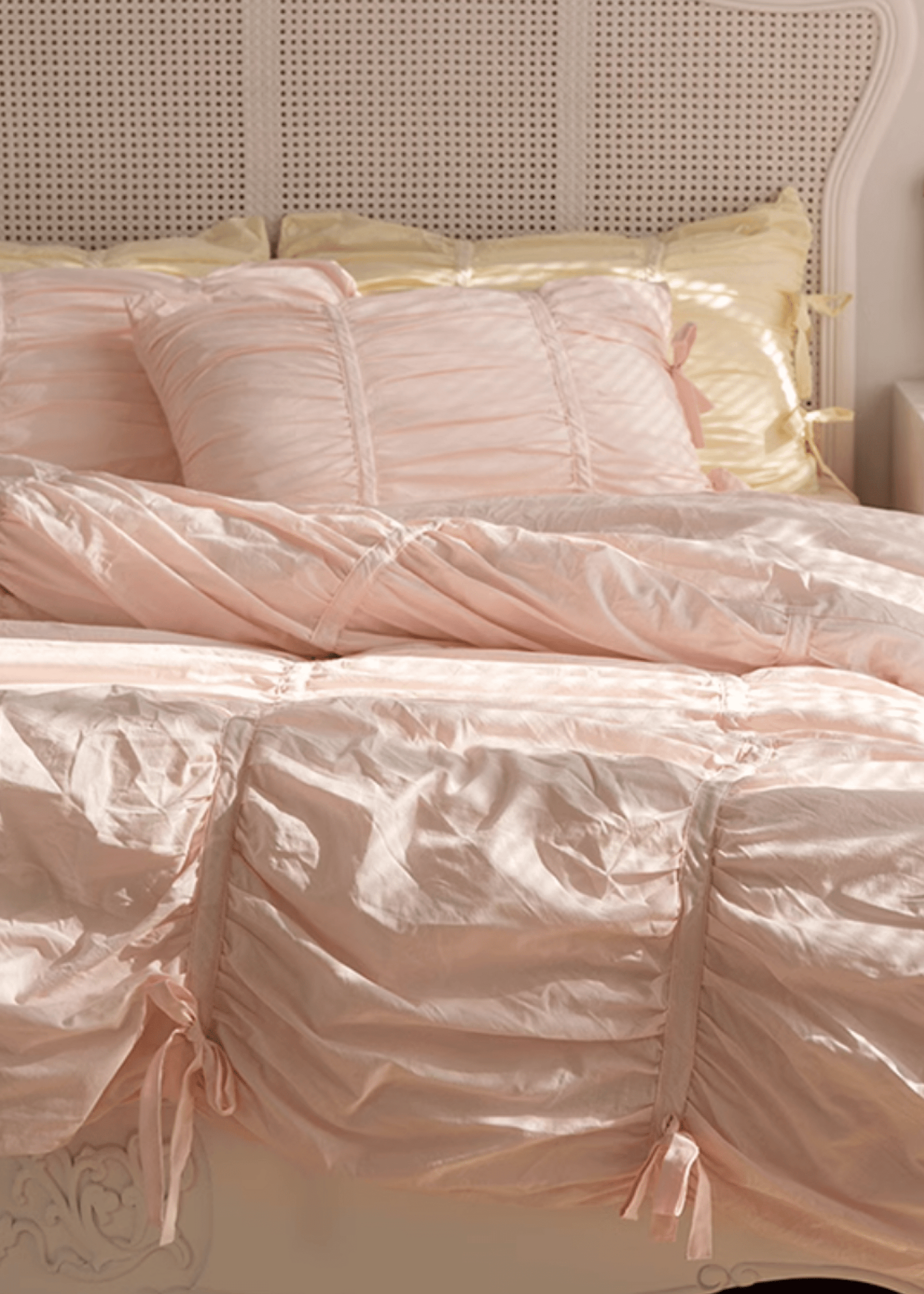 Larkspur Ruched Washed Cotton Bedding Set - room scene