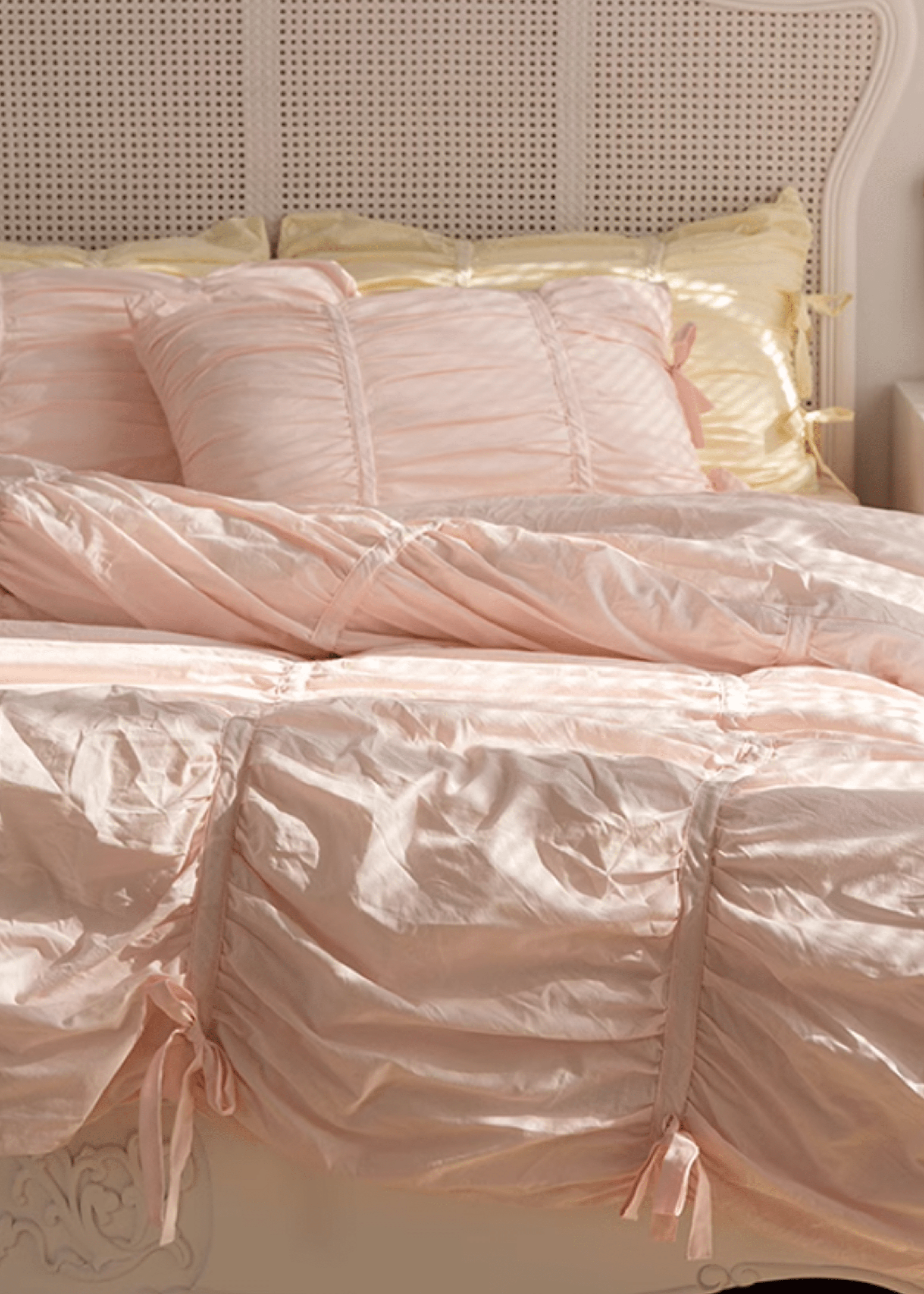 Larkspur Ruched Washed Cotton Bedding Set - room scene