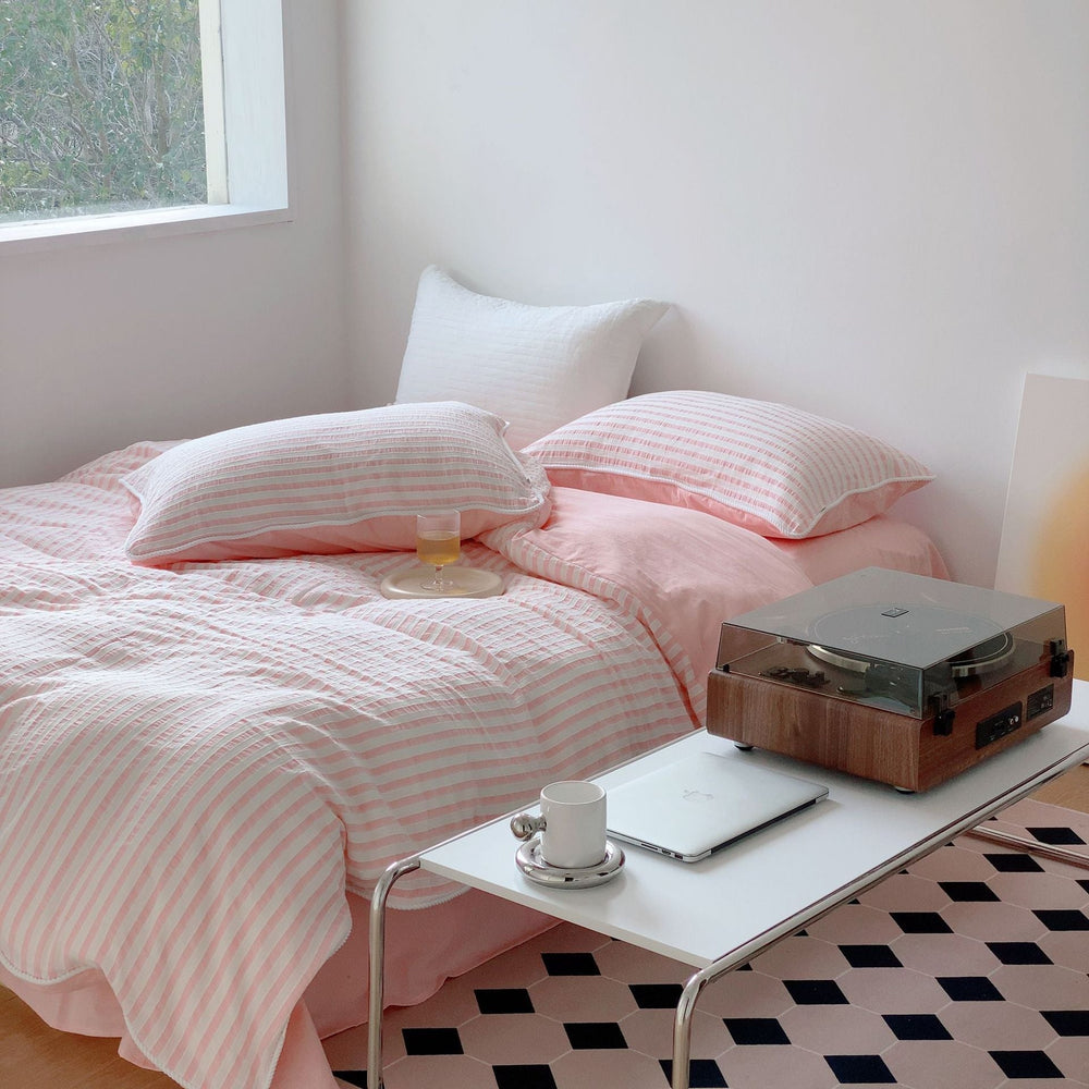 Winslow Striped Washed Cotton Bedding Set - room scene