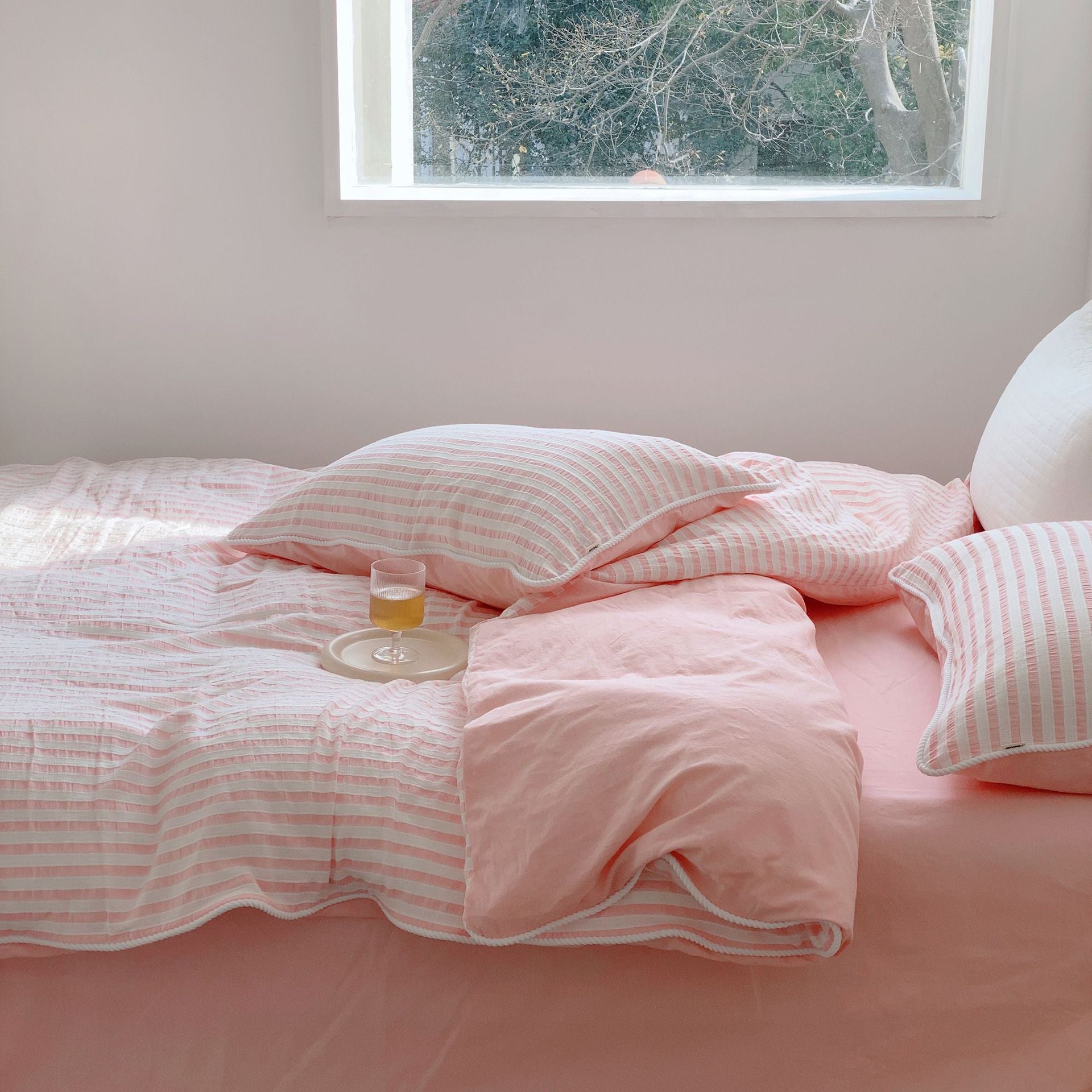 Winslow Striped Washed Cotton Bedding Set - room scene