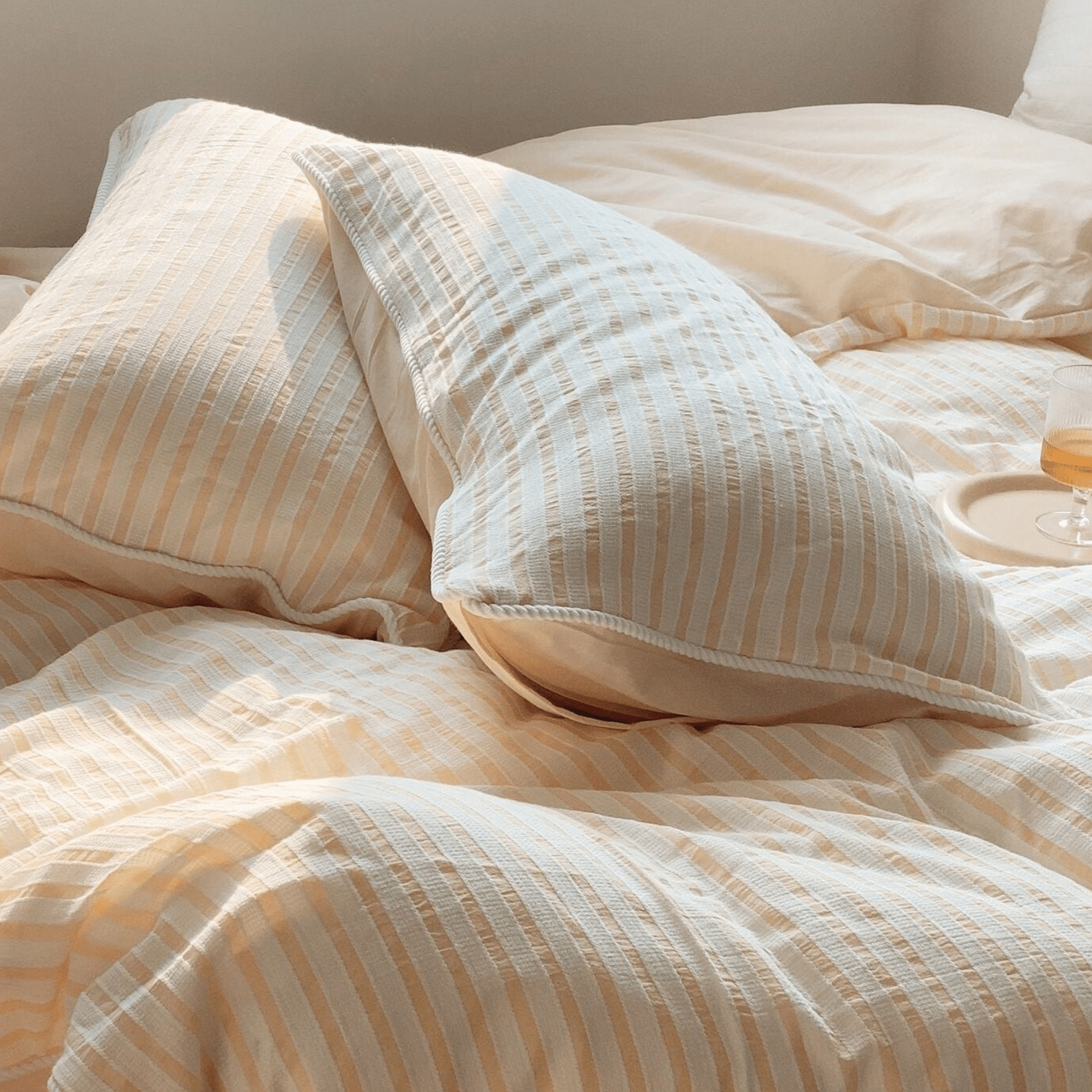 Winslow Striped Washed Cotton Bedding Set - room scene