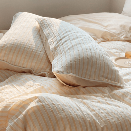 Winslow Striped Washed Cotton Bedding Set - room scene