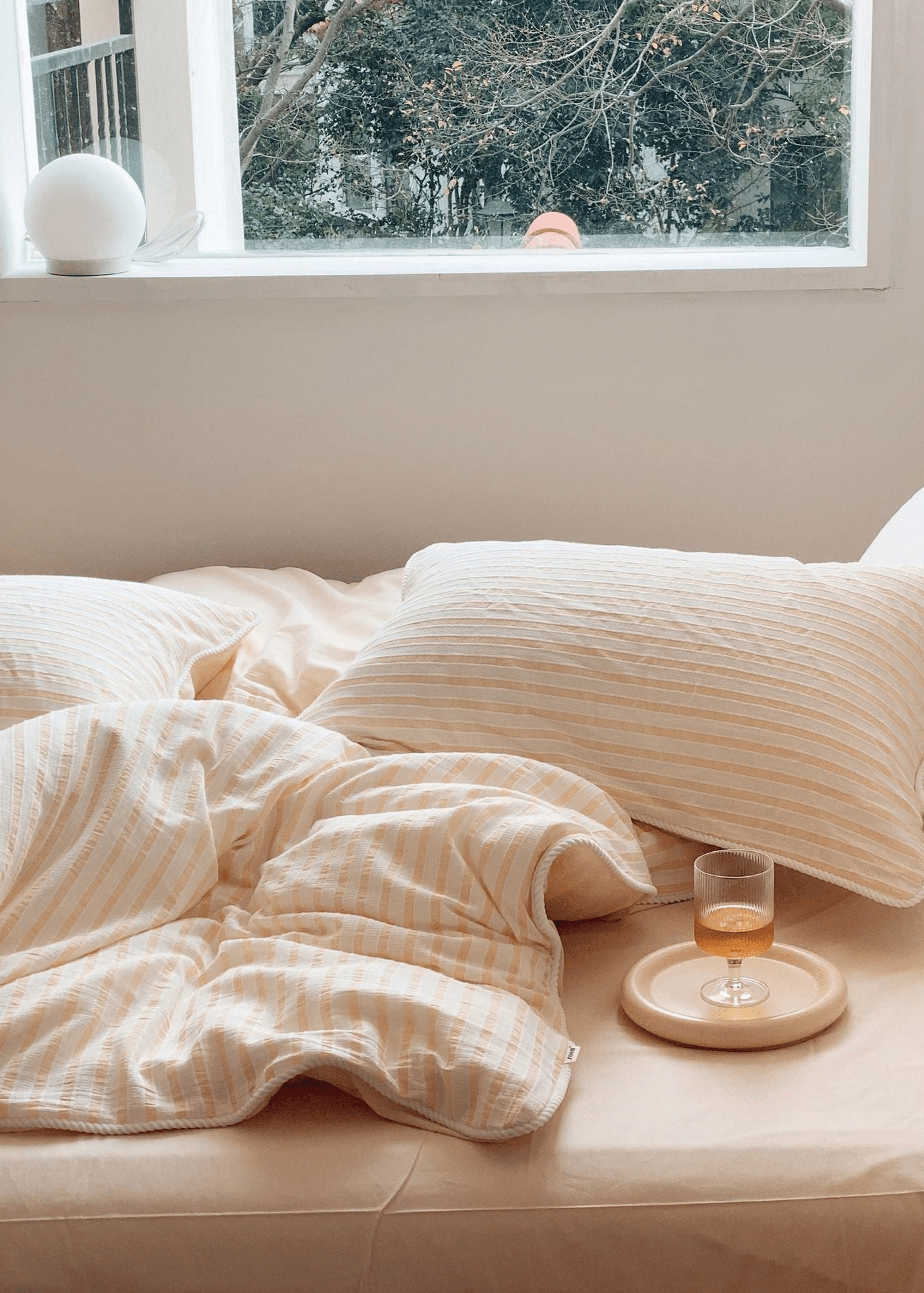 Winslow Striped Washed Cotton Bedding Set - room scene