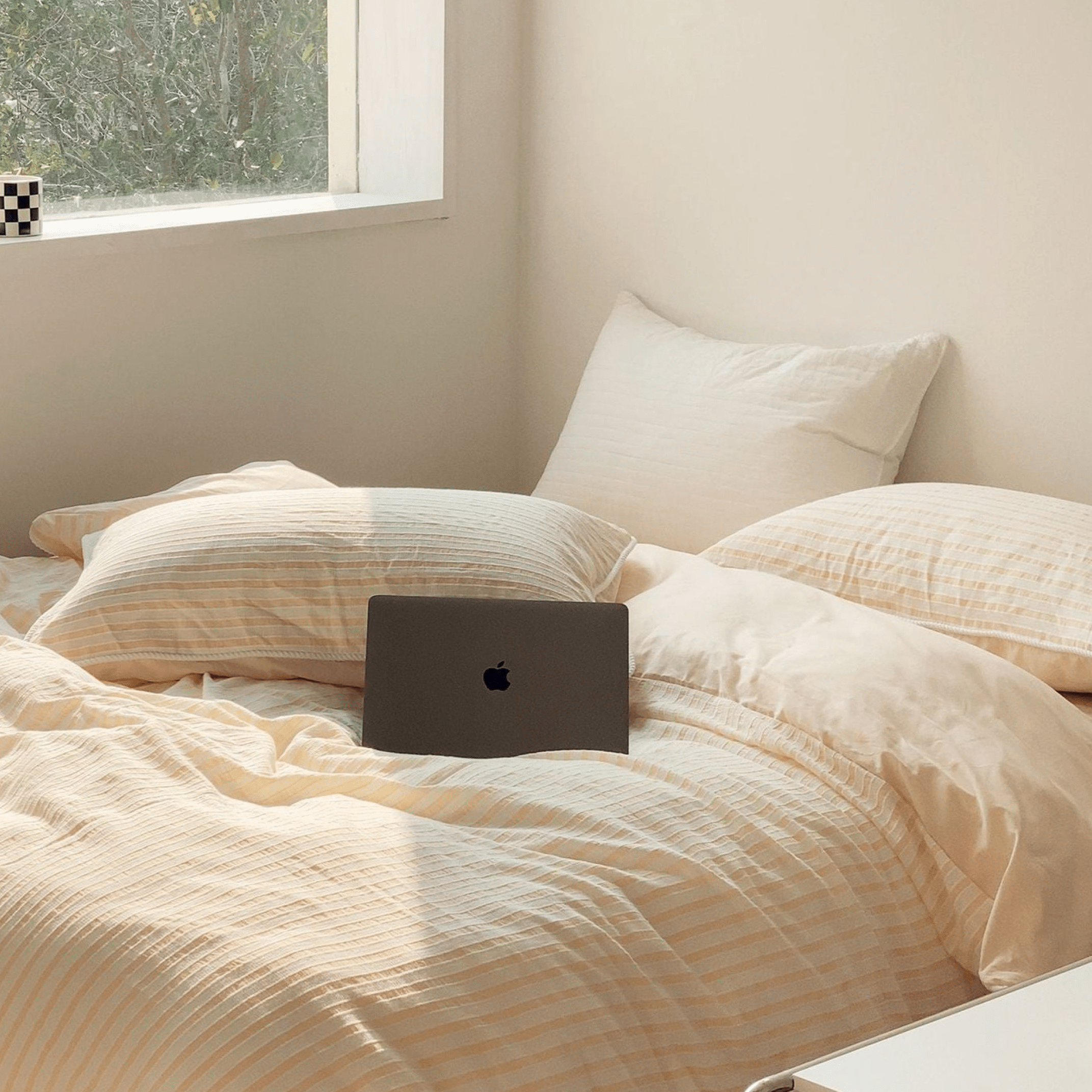 Winslow Striped Washed Cotton Bedding Set - room scene