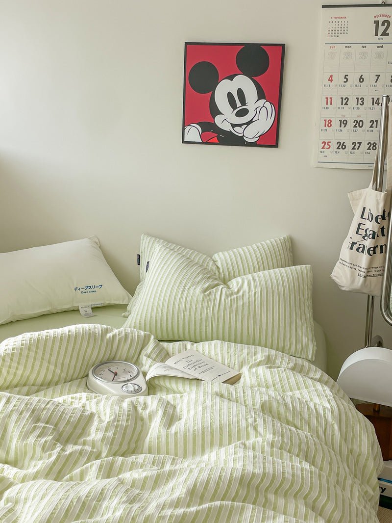 Winslow Striped Washed Cotton Bedding Set - room scene