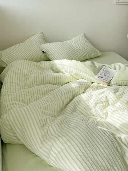 Winslow Striped Washed Cotton Bedding Set - room scene
