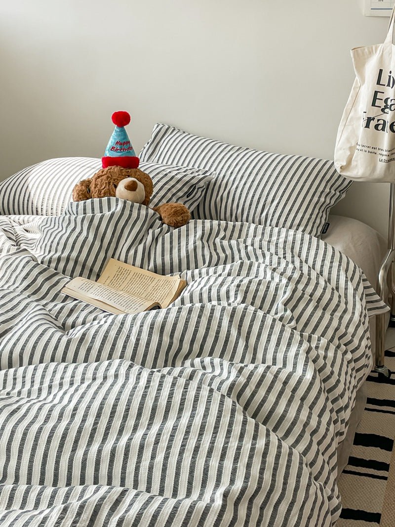 Winslow Striped Washed Cotton Bedding Set - room scene