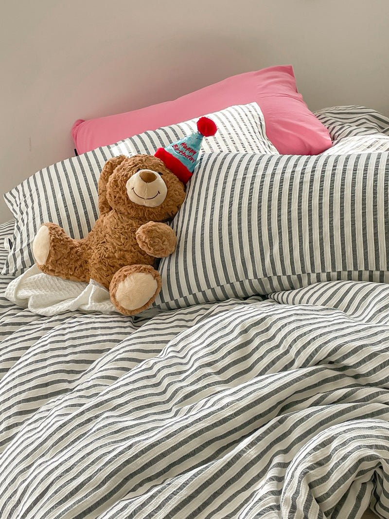 Winslow Striped Washed Cotton Bedding Set - room scene