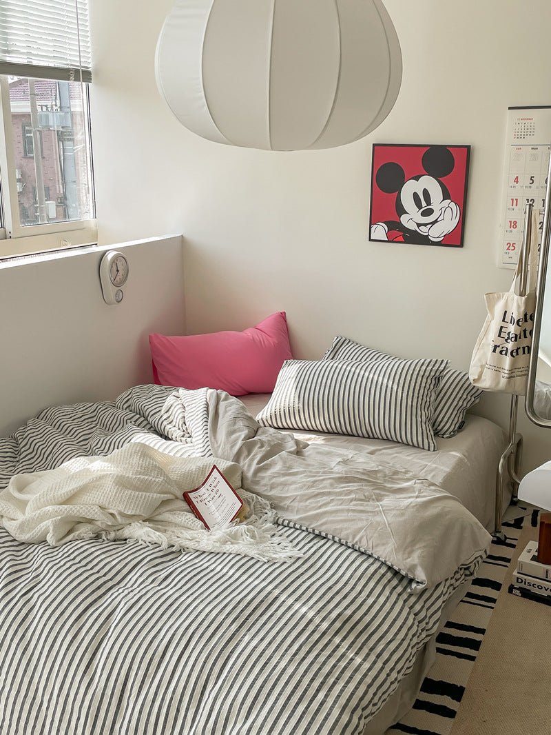 Winslow Striped Washed Cotton Bedding Set - room scene