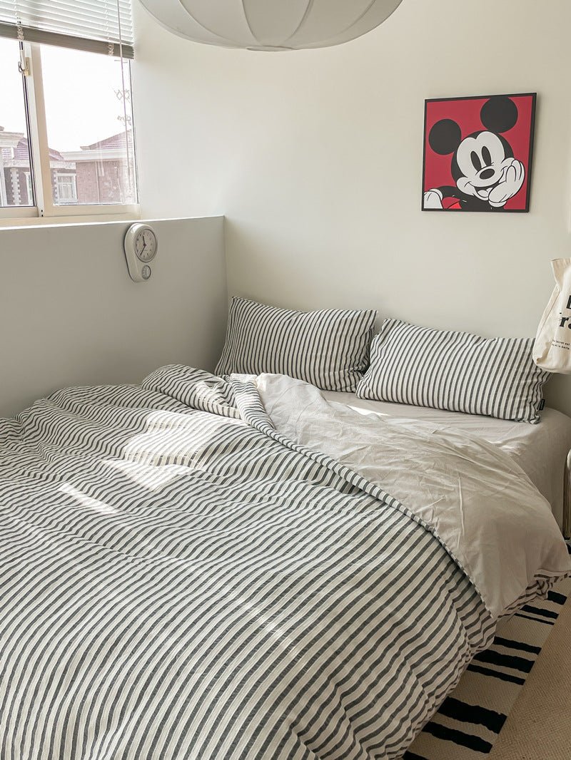 Winslow Striped Washed Cotton Bedding Set - room scene