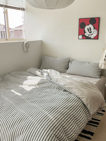 Winslow Striped Washed Cotton Bedding Set - room scene