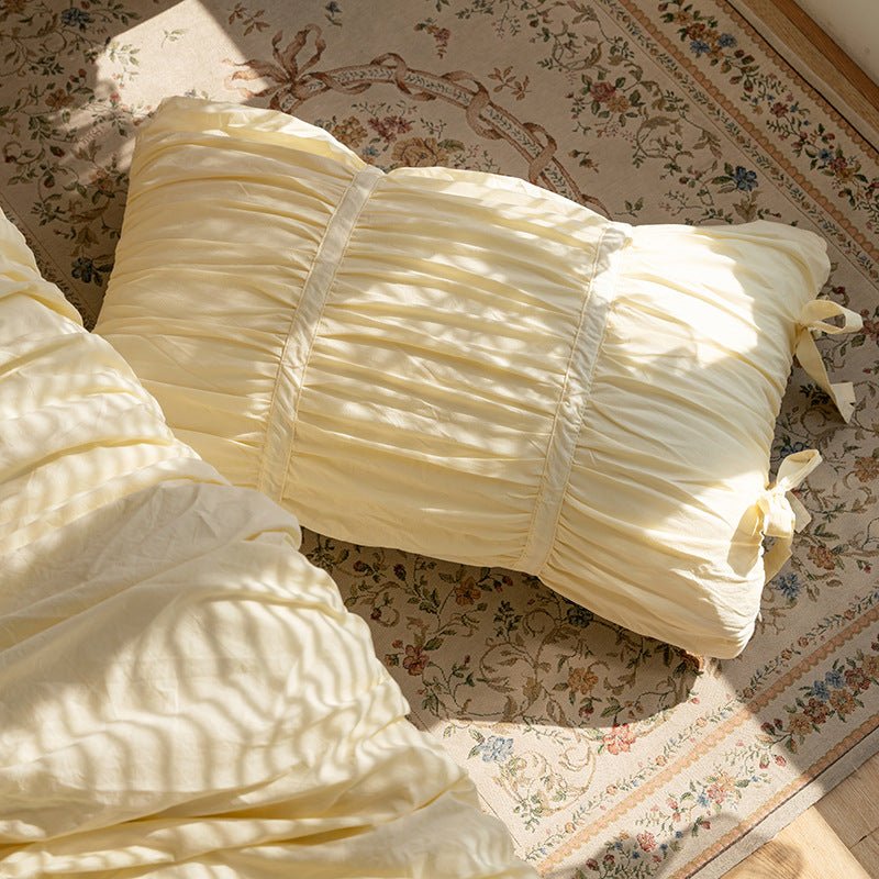 Larkspur Ruched Washed Cotton Bedding Set - room scene