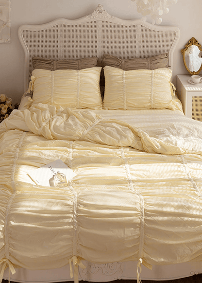 Larkspur Ruched Washed Cotton Bedding Set - room scene