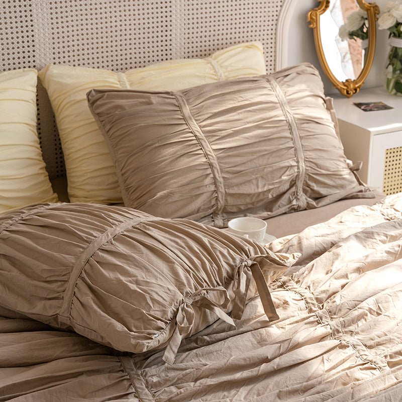Larkspur Ruched Washed Cotton Bedding Set - room scene