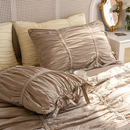 Larkspur Ruched Washed Cotton Bedding Set - room scene