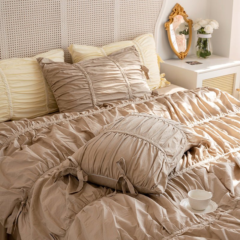 Larkspur Ruched Washed Cotton Bedding Set - room scene