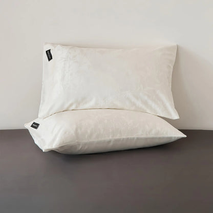 Floral jacquard cooling Tencel pillowcase with smooth Lyocell texture - RoomDen