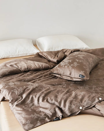 Quiet Luxury Jacquard Floral Cooling Tencel Duvet Cover