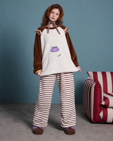 Horse-Ear Flannel Pajama Set