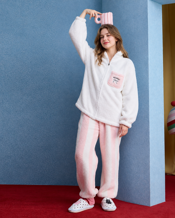 Bow Pocket Fleece Pajama Set