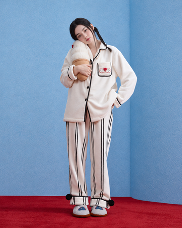 Cat Pocket Fleece Pajama Set