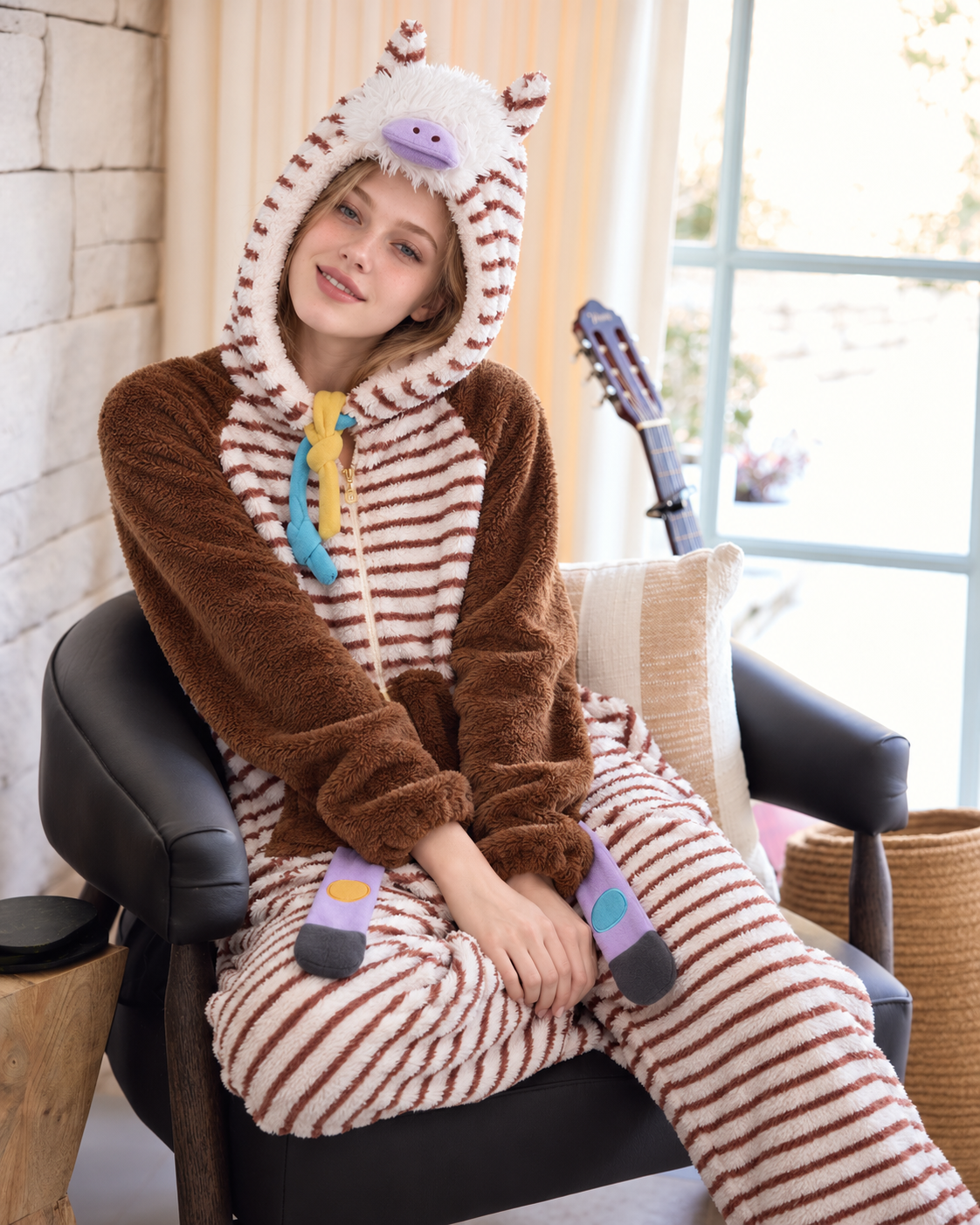 Striped Horse-Hood Onesie – horse hood onesie by the window - Roomden