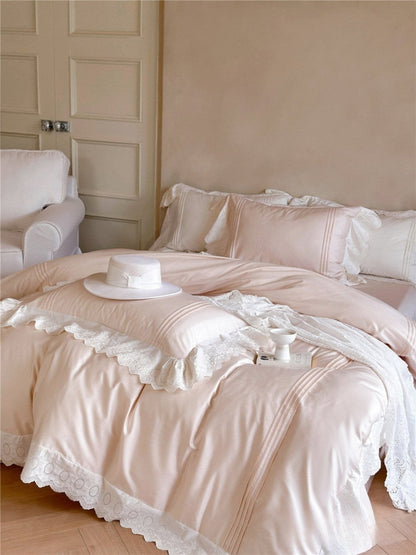 Fernclaire Ruffled Cooling Tencel Bedding Set - room scene