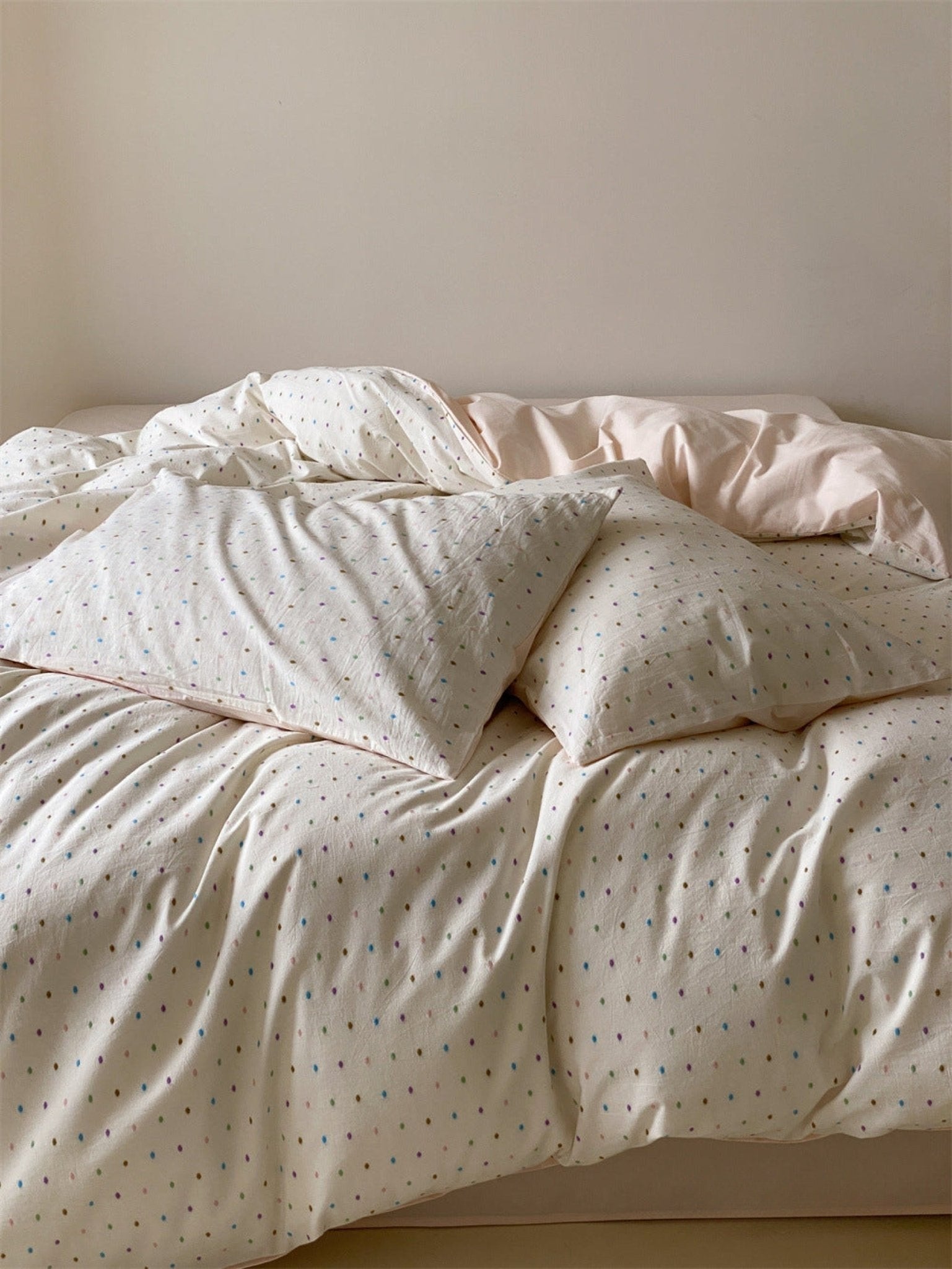 Verity Confetti Dot Cotton Bedding Set - room scene