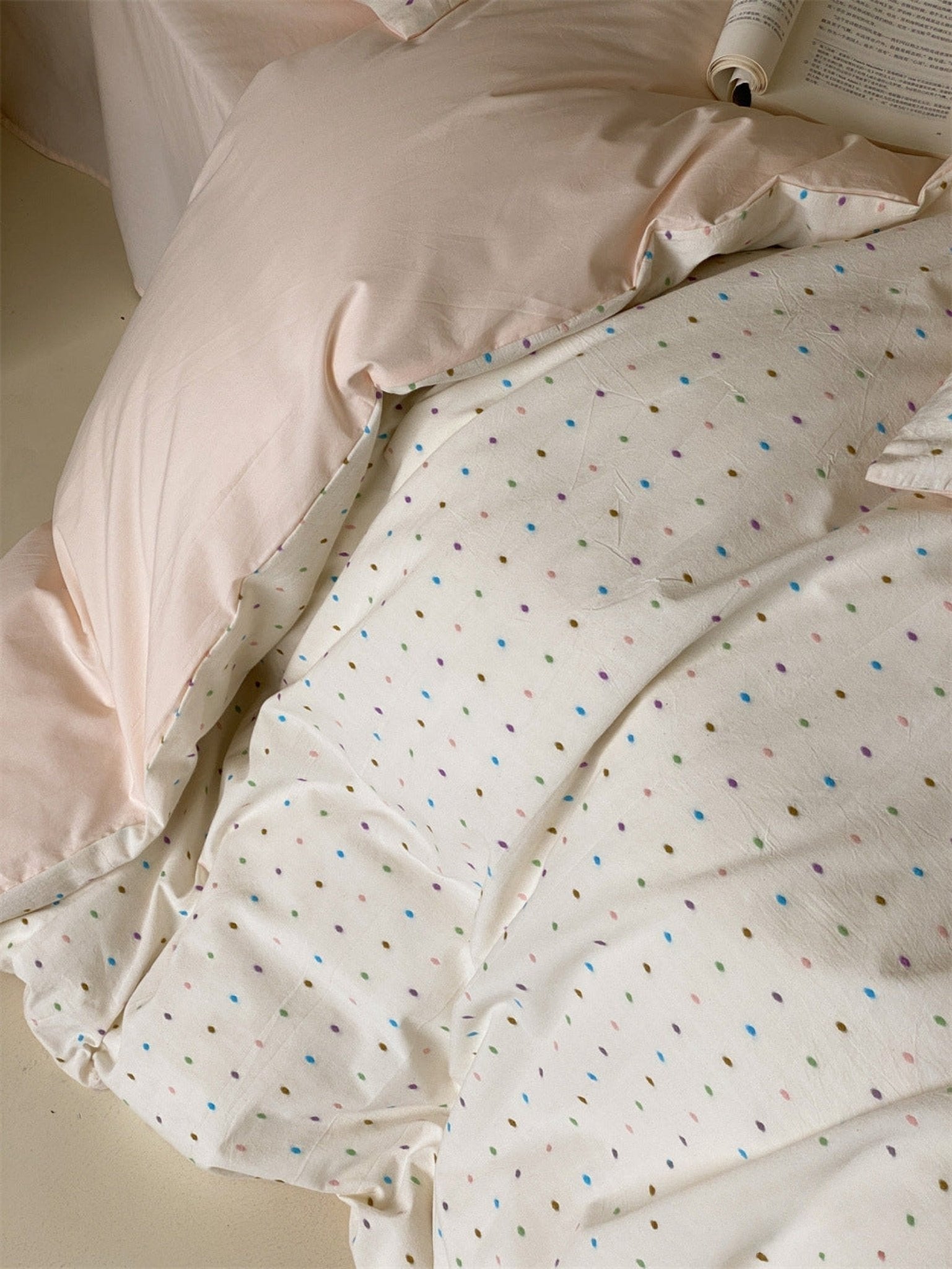 Verity Confetti Dot Cotton Bedding Set - room scene