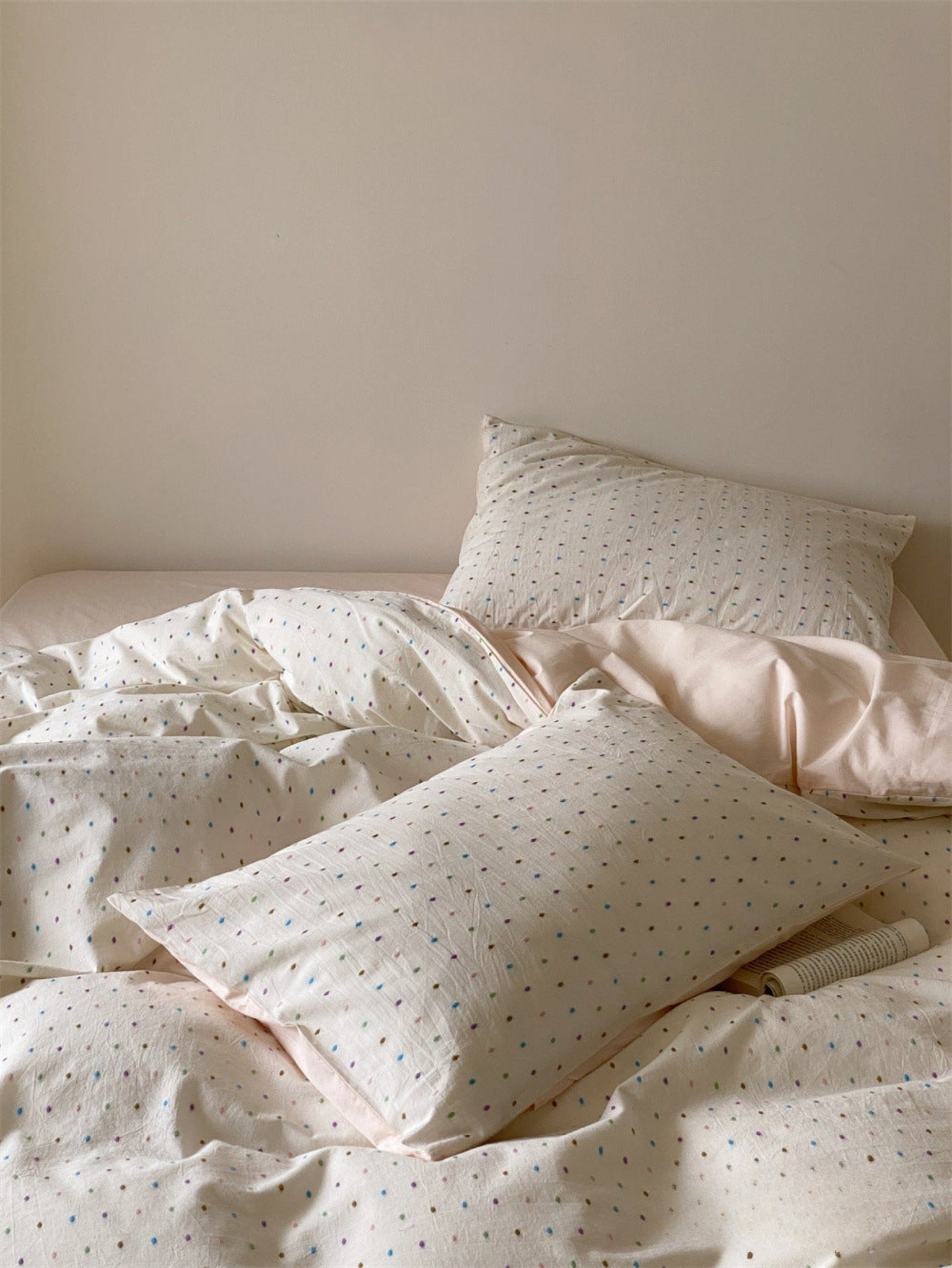 Verity Confetti Dot Cotton Bedding Set - room scene