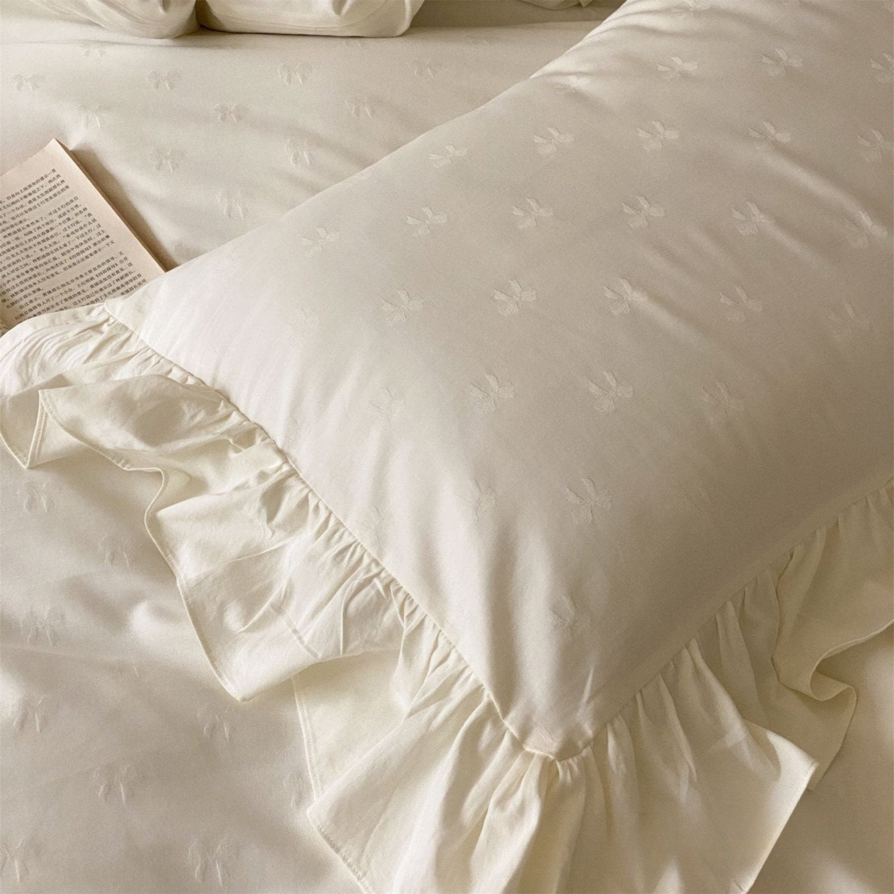 Fenella Ruffle Washed Cotton Bedding Set - room scene