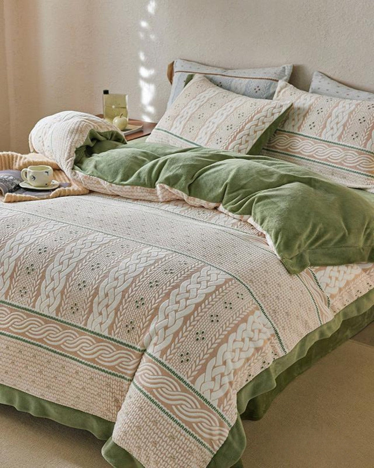 Alcott Braided Cable Velvet Bedding Set - braided velvet detail 18 - Roomden