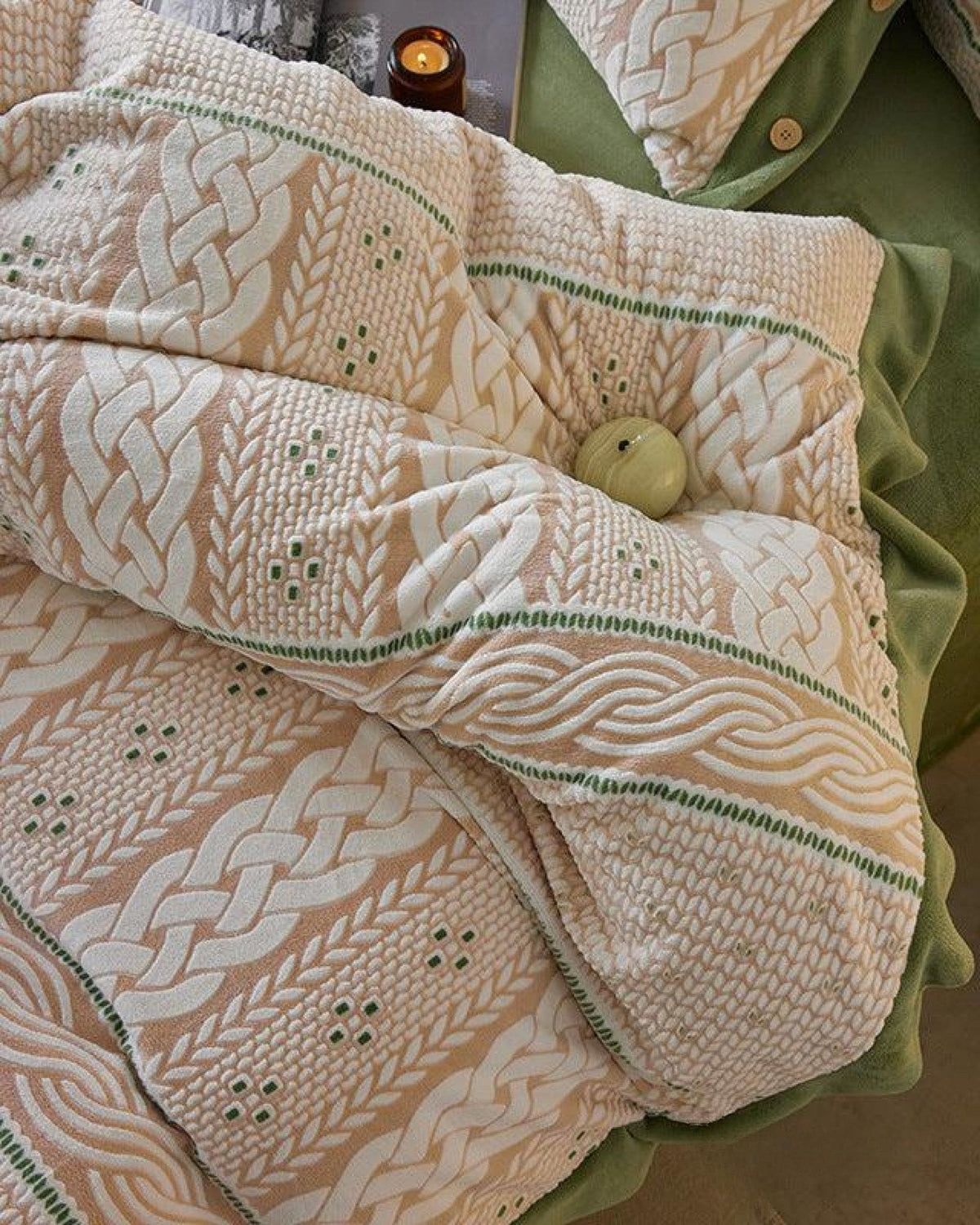 Alcott Braided Cable Velvet Bedding Set - braided velvet detail 22 - Roomden